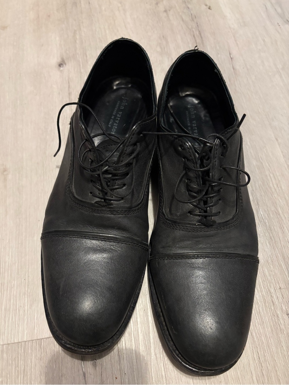 Handmade Black Leather Men’s Dress Shoes - John Varvatos Size 11